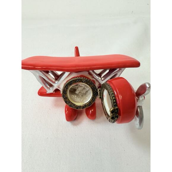 Red Barron Ceramic Plane With Flyer Trinket Box - Picture 9 of 9